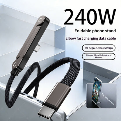 Cable Usb C 240w Reforzad 1.5m Carga Rápida Soporte Plegable