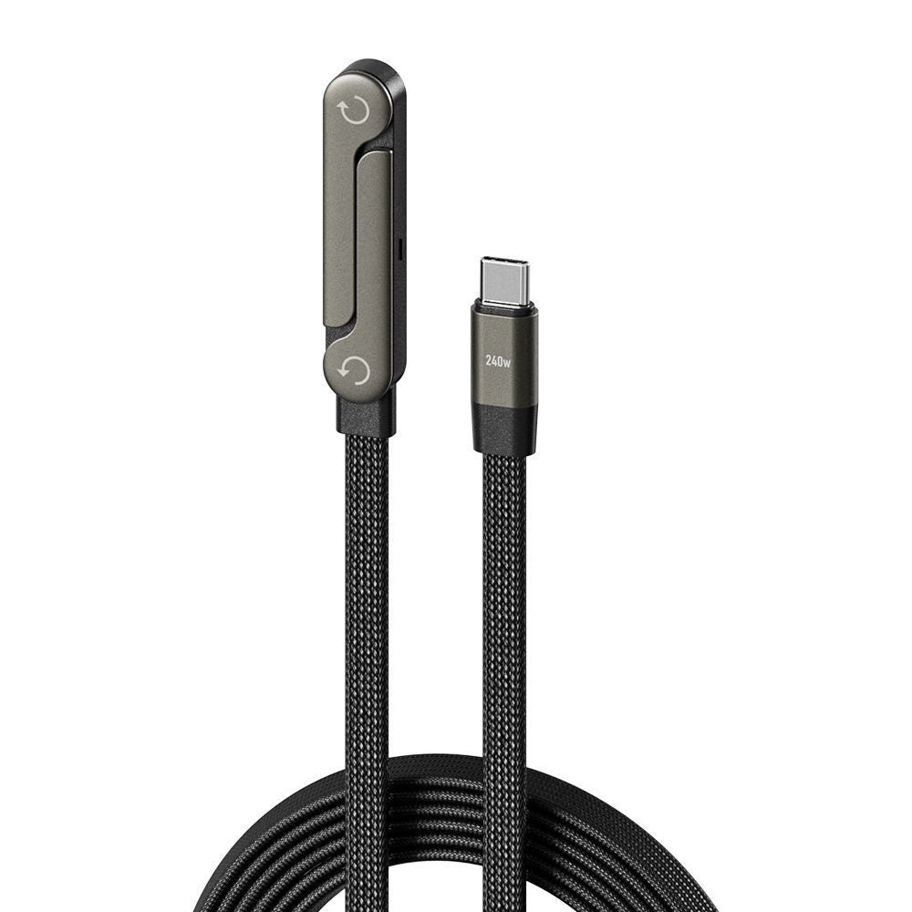 Cable Usb C 240w Reforzad 1.5m Carga Rápida Soporte Plegable