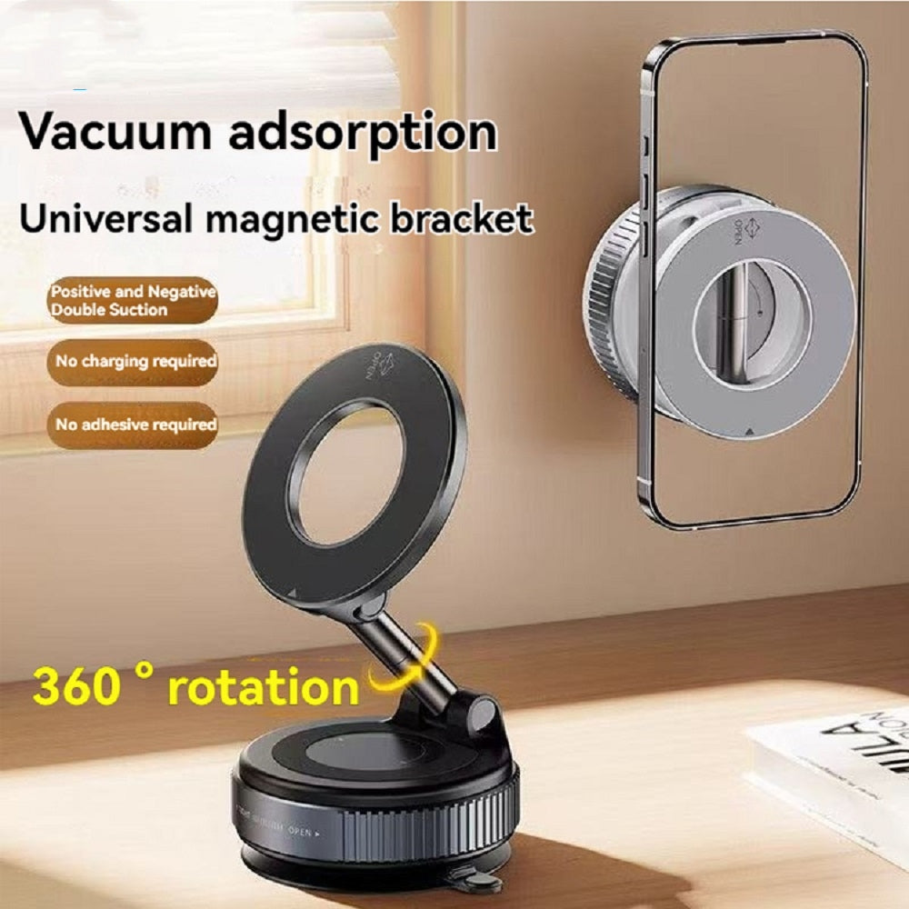 Soporte magnético para teléfono con ventosa, plegable y ajustable.